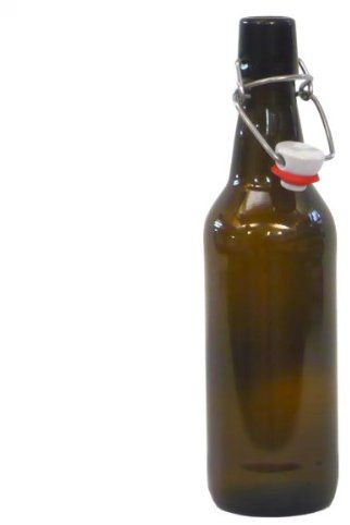 Bigger Jugs Amber Swing Top Beer Bottles (Box of 12) - Complete With Swing Tops for Homebrew Beer and Cider