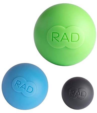 RAD Original Peanut Massage Ball – Medium Density Yoga Deep Tissue Roller Ball – Myofascial Release for Back, Neck, Feet, Psoas & Spine – Suboccipital & Thoracic Trigger Point Therapy