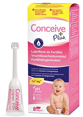 Conceive Plus Lubrifiant de Fertilité en Applicateurs Pré-Remplis, Facile à Utiliser pour Couples Essayant d’Avoir un Bébé, Gel Lubrifiant à Base d’Eau Compatible avec les Spermatozoïdes, 8 x 4g