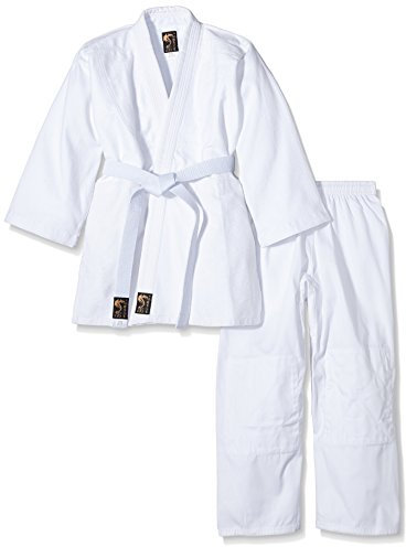 S.B.J - Sportland mittelschwerer Judoanzug Basic - für Kinder und Erwachsene, Weiß, 110