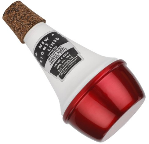 Humes & Berg 232 Stonelined Trompeten-Dämpfer (Übungsdämpfer, aus Aluminium) Rot/Weiß
