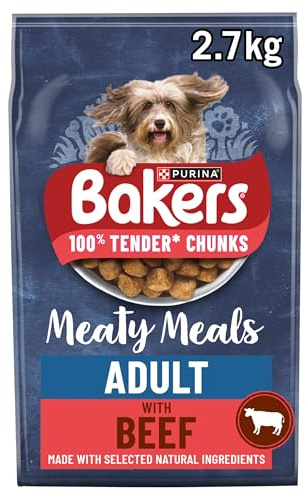 Bakers Meaty Meals Dry Dog Food, Beef, 2.7kg