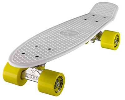 Ridge Retro 22 - Skateboard, Color Blanco y Amarillo, 55 cm (22'')