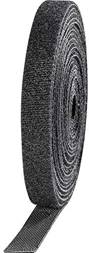 TOOLCRAFT KL10X3000C Kardborreband för paketering Statisk del och fleecedel (L x B) 3000 mm x 10 mm Svart 4 st