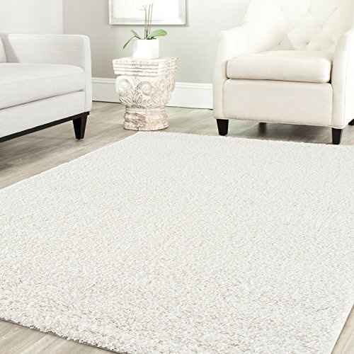 Shaggy Teppich Farbe Hochflor Langflor Teppiche Modern Uni Farben, Farbe:Creme, Maße:200x280 cm