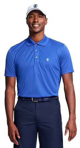 IZOD Mens Performance Golf Grid Polo Shirt, Cobalt Blue, XX-Large US