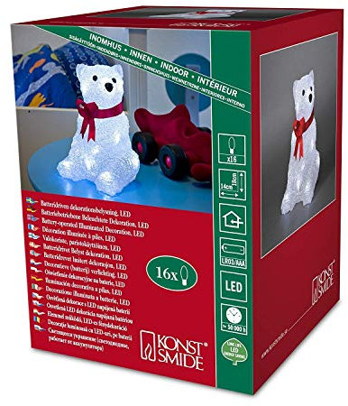 LED-Licht für IP20 innen von Konstsmide, weiß, 18 x 14cm