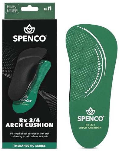 Spenco Rx Orthotic Arch Cushion 3/4 Length Comfort Support Shoe Insoles Women's 9-10/Men's 8-9