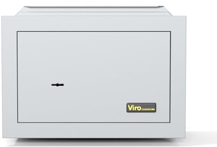 Viro Casasicura, caja fuerte de pared, mecánica empotrada, cierre con llave de doble mapa, 260 x 200 x 170 mm
