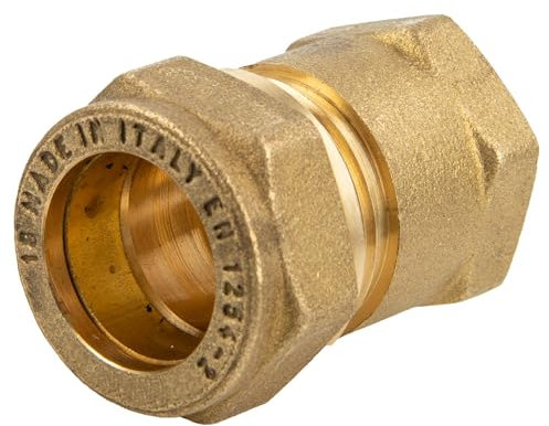 tecuro Klemmringverschraubung 22 mm x 1/2 IG für Trinkwasser gemäß DVGW W 534 geprüft und zugelassen, auch für Solaranwendungen, Messing