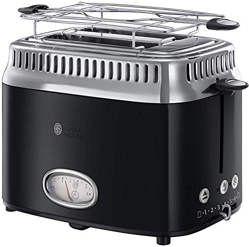 Russell Hobbs Tostador 2 Ranuras, Color, 1300 W, Acero Inoxidable, Negro, Ref. 21681-56
