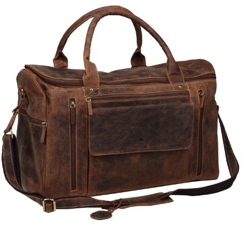 GreenBurry Reisetasche Large 53 x 36 x 26 cm Rind-Leder Sport-Tasche Weekender 1736