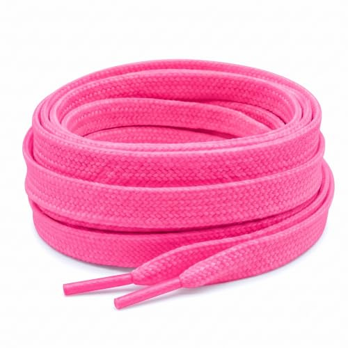 Neon Pink Flat laces 150cm Replacement Laces for Trainers & Casual Shoes