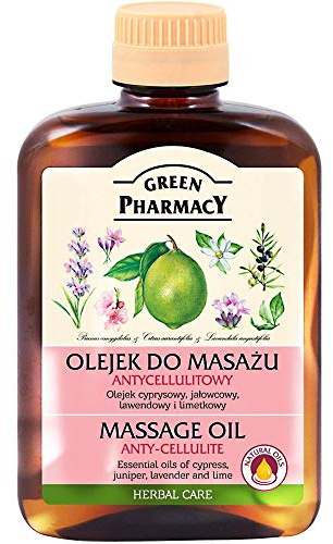 Green Pharmacy Body Massage Essential Oil Anti-cellulite Cypress Juniper Lavender Lime Natural Oils 200 ml