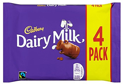 Cadbury Dairy Milk Chocolate Bar, 4 x 36g