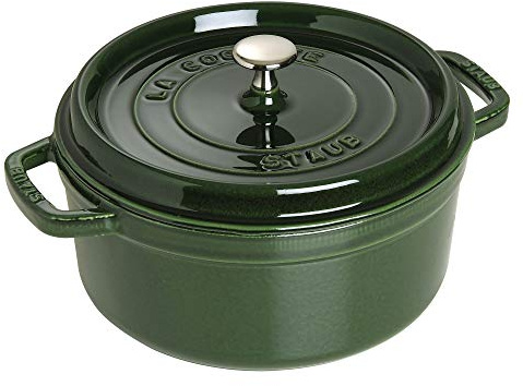 Staub Cast Iron 4-qt Round Cocotte - Basil, Made in France