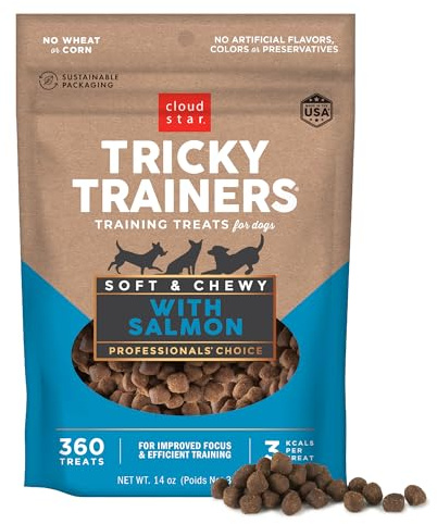 Cloud Star Tricky Trainers Chewy Dog Treats, Salmon, 14 oz. Pouch