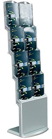Faltbarer Bodenprospektständer mit 8 Fächern im DIN A4 Hochformat Prospektständer/Prospekthalter/faltbar/klappbar/mobil - Premium Line