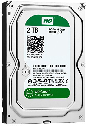Western Digital WD20EZRX SATA lll Hard Drive per NAS 24x7, 2 TB, colore: Verde [Importato da Regno Unito]