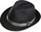 Widmann 0416M - Fedora mit Hutband, Schwarz, Hut, Kopfschmuck, Accessoire, Mottoparty, Karneval