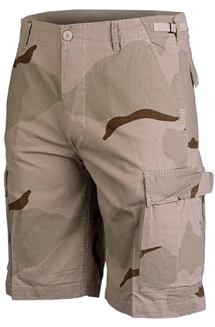 Mil-Tec Us Bermuda Co Prewash Desert Pantalones Cortos, Negro, Talla XL para Hombre
