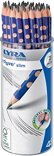 LYRA 1763480 Groove slim, Graphite Runddose mit 48,Graphitstiften,Graphit