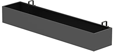 Fioriera per ringhiera in Metallo - Fioriera per Balcone - Scatole per binari per Ponte - Portavaso Rettangolare per Piante in Metallo,Nero,100x20x13cm