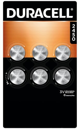Duracell CR2450 Lithium Battery, 6 Count, Key Fob & Car Remote, 3V Cell