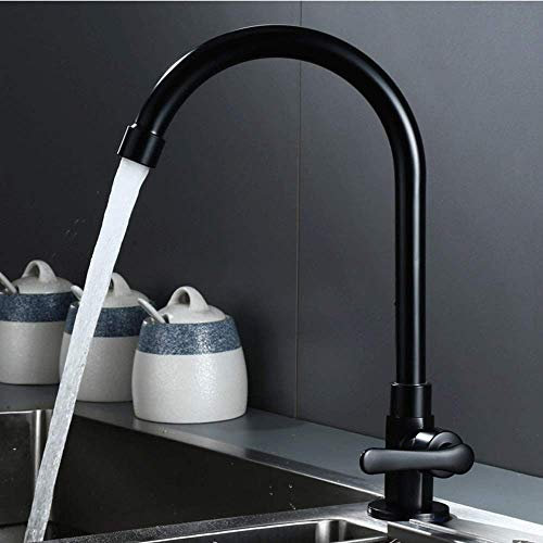 ALDDPWE Water-Tap Scrub Black Tap Bronze Single Cold Faucet Balcony Basin Pedestal Basin Fauce Laundry Tub Kitchen Wash Basin Can Rotate Water-Tap/High Keep it in mind