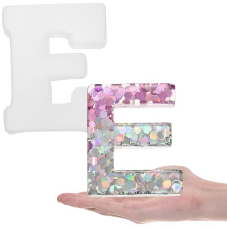 sourcing map Large Letter E Resin Molding 6 3D Capital Alphabet Mould | Silicone Mould for Word Sign Art,DIY Crafts,Home Party Decoration,Candle Wax,Soap Crafts