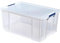BANKERS BOX 2x 70L Plastic Storage Box with Lids, ProStore Super Strong Stackable Plastic Storage Boxes (30 x 48 x 38.5cm), Clear