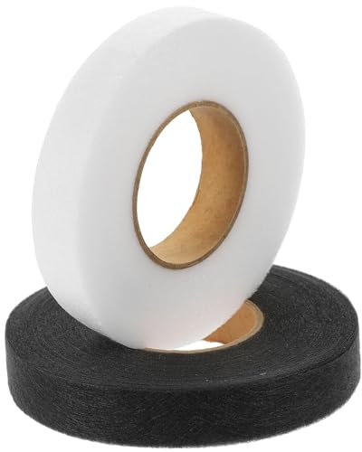 VILITI 2 Roll Iron On Hemming Tape,Wonder Web,Hem Tape,Black White Iron On Hemming Tape,Hemming Web Iron On,Hemming Tapes For Trousers,Webbing Tapes,for Fabric,Trousers,Clothes,Curtains