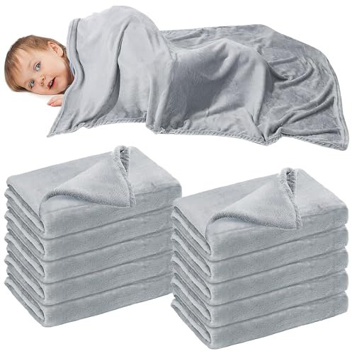 YFNVH 10 Pcs Nursery Cot Blanket Daycare Toddler Blanket Bulk 100 x 120 cm Preschool Kids Nap Blankets Warm Cozy Soft Flannel Throw for Girls Boys Classroom Rest