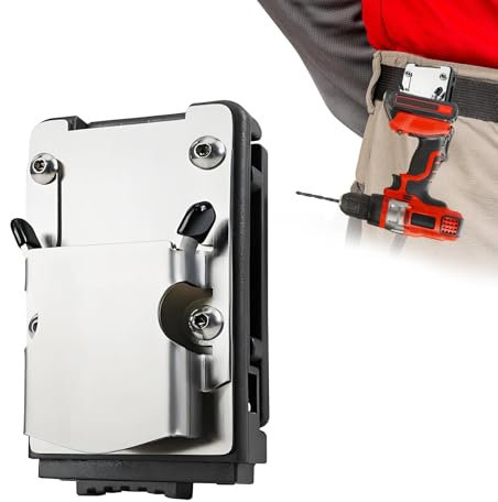 Drill Holster for Belt - Clip-on Tool Belt Holder,Toughbuilt 304 Stainless Steel Tool Clips for Hooks Clips Tools,Self Locking Multi Tool Belt for Cordless Drill,Impact,Nailer,Tape Measure