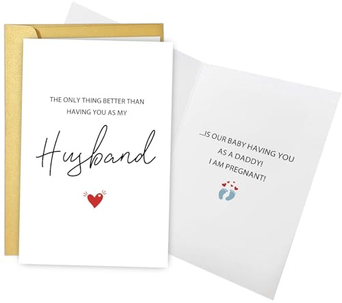 Obbyidk Pregnancy Announcement Card for Husband, Congratulation Dad to Be Card, Baby Announcement Cards Gifts, The Only Thing Better Than Having You as My Husband...