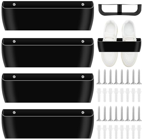 WIYETY 4 unidades zapatero para montaje en pared, soporte para zapatos, estante colgante de polipropileno, soporte para zapatos de pared, autocaravana, colgador de zapatos de puerta, zapatero de pared