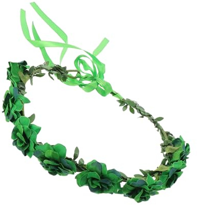 Beaupretty Grön Festlig Tygkrans Hårband med Realistiska Blommor för Patrick's Day och Bekvämt Accessoar för Kvinnor och Partyn