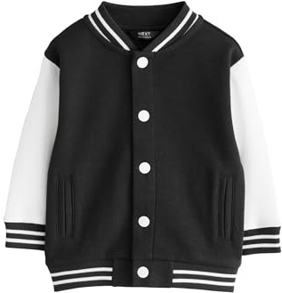 NEXT Garçon Veste Letterman Black/Ecru 2 Ans-3 Ans