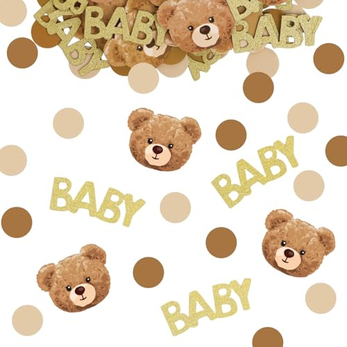 Dermalyx 200 Pezzi Decorazioni per Baby Shower, 3 Disegni, Set di Addobbi da Tavolo per Neonati, Decorazioni per Bambini per Battesimo, Prima Comunione, Nascita, Cresima,