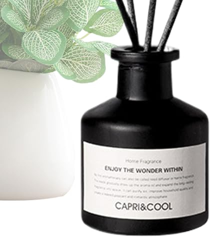 Difusor de fragancia para baño, varillas de aromático de 50 ml, ambientador natural de larga duración | Juego de cañas de aromaterapia con 4 varillas para dormitorio, baño, sala de estar, decor