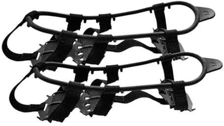 grampones 24 Teeth Ice Grips Anti-Slip Claws Unisex Snow Claw Shoe Covers Climbing Chain Crampons Winter Outdoor Gripper Spike para Senderismo Invernal(L)