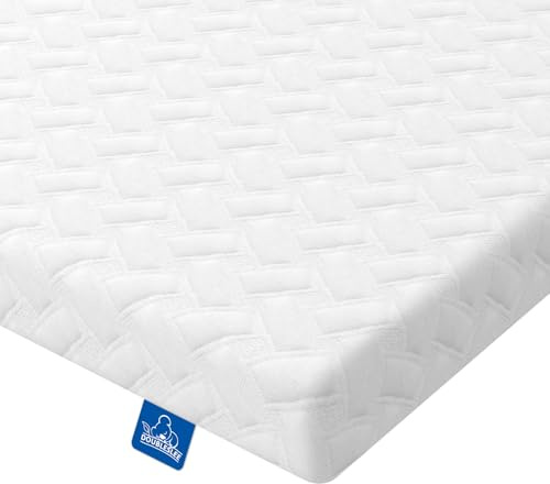 Doubleslee 7cm Mattress Topper Double Bed, Gel Memory Foam Mattress Topper | Orthopedic 4ft6 Mattress Topper with Breathable Washable Cover, Medium, OEKO-TEX and CertiPUR-US Certified
