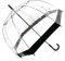 DOME SEE THRU WEDDING UMBRELLA CLEAR WITH BLACK TRIM & HANDLE & DEEPEST DOME FOR PROTECTION.