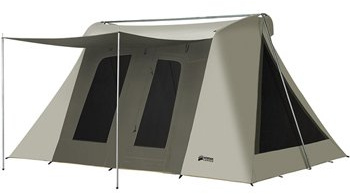 Kodiak Canvas Flexbow Kodiak 6041VX 8-Person 3-Season Tent with Free Standing Setup, 6.5' Peak Height, Green, Cotton Duck Canvas, Hydra-Shield™ Rainfly, Flex-Bow Frame, 15 Min Assembly, Limited