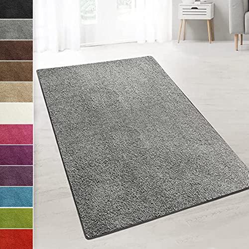 casa pura Tappeto da Soggiorno Grigio soffice, 100 x 200 cm, Morbido Tappeto Decorativo per Camera da Letto, cameretta dei Bambini, corridoio con Fondo Antiscivolo, Shaggy a Pelo Alto Barcellona