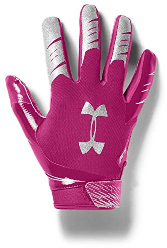 Under Armour Men's F7 Football Gloves , Tropic Pink (654)/Metallic Silver , XX-Large
