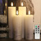 Fanna 4 Flammenlose LED Wachskerzen Adventskerzen Silber Rustik-Design mit Fernbedienung und Timerfunktion, inkl. Batterien - D 5cm