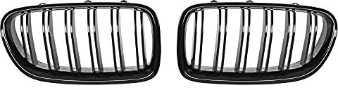 DOCAS Kühlergrill für 5er F10 F11 F18 2010-2016 Nieren Doppelsteg Sport Glanz Schwarz