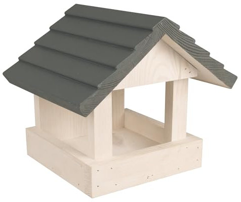 Windhager Vogelfutterhaus Feldberg für Vögel | Kiefernholz | Vogelfutterstation zum Aufhängen, Landhausstil | witterungsbeständig, langlebig, von drei Seiten befüllbar | 20,50 x 21 x 23,50 cm