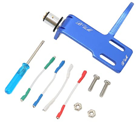 Porta Testina per Giradischi, Supporto per Stilo in Vinile Porta Stilo in Lega di Alluminio Porta Stilo per Giradischi Universale Supporto per Testina Fono per Giradischi LP di Ricambio con 4(Blu)
